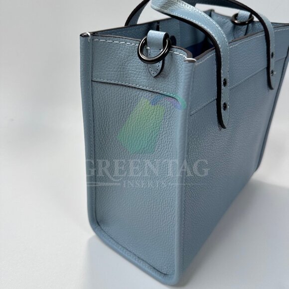 Coach Field Tote 22 In Polish Pebble Leather in  Aqua - Picture 6 of 11